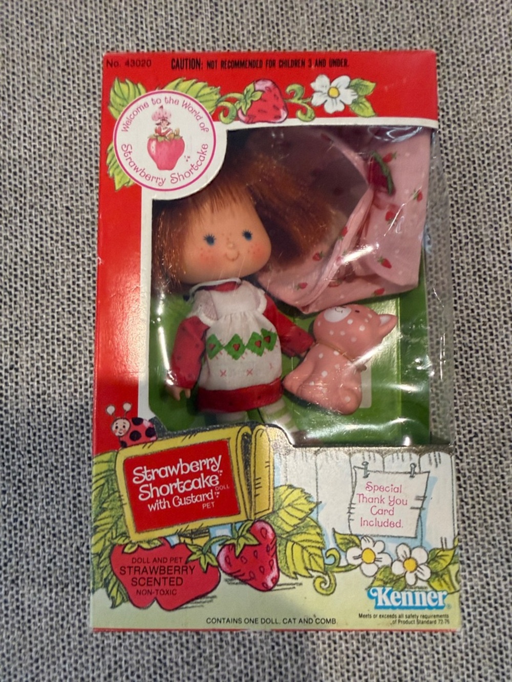 Kenner Strawberry Shortcake Doll in Red, Pink & Green Outfit